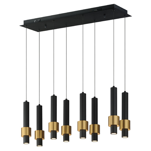 ET2 Lighting Reveal Black & Gold LED Multi-Light Pendant by ET2 Lighting E24758-BKGLD
