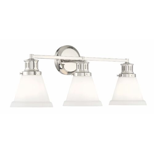 Norwell Lighting Alden 3-Light Bath Light in Polished Nickel 2403-PN-MO