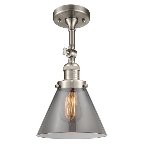 Innovations Lighting Large Cone Brushed Satin Nickel Semi-Flush Mount by Innovations Lighting 201F-SN-G43