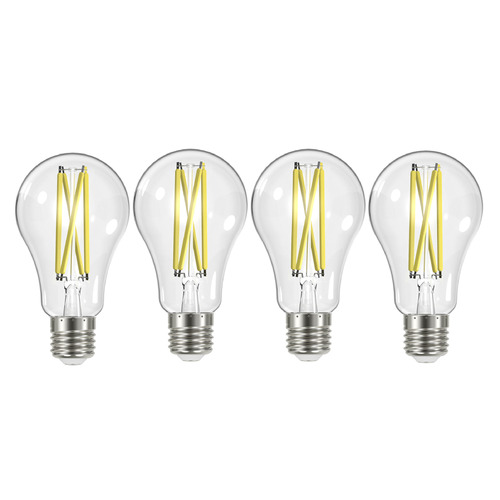 Satco Lighting 12.5W A19 3000K Clear LED Bulbs 4-Pack by Satco Lighting S12443