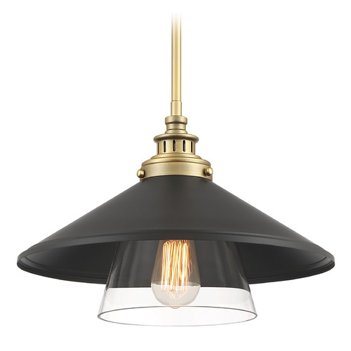Minka Lavery Segan Coal & Soft Brass Pendant by Minka Lavery 1405-758