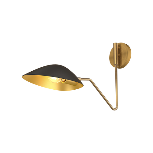 Alora Lighting Alora Lighting Oscar Aged Gold & Matte Black Swing Arm Lamp WV550006MBAG