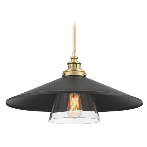 Minka Lavery Segan Coal & Soft Brass Pendant by Minka Lavery 1406-758
