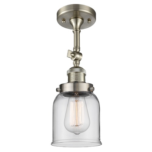 Innovations Lighting Small Bell Brushed Satin Nickel Semi-Flush Mount by Innovations Lighting 201F-SN-G52