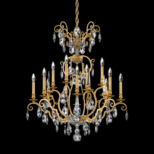 Schonbek Lighting Renaissance Nouveau Heirloom Gold Crystal Chandelier by Schonbek Lighting RN3872N-22H