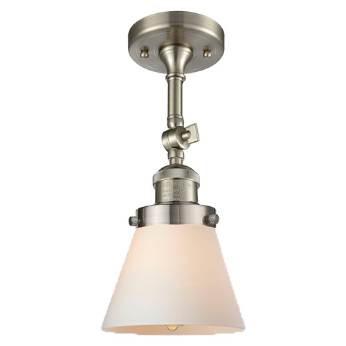 Innovations Lighting Small Cone Brushed Satin Nickel Semi-Flush Mount by Innovations Lighting 201F-SN-G61
