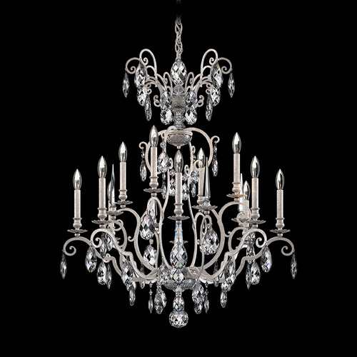 Schonbek Lighting Renaissance Nouveau Antique Silver Crystal Chandelier by Schonbek Lighting RN3872N-48H