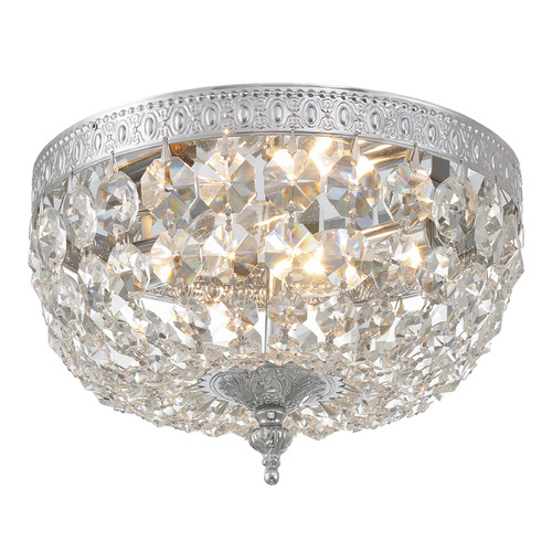 Crystorama Lighting Crystorama Lighting Ceiling Mount Polished Chrome Flushmount Light 708-CH-CL-SAQ