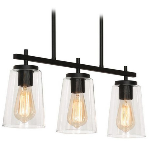 AFX Lighting Afx Lighting Joanna Textured Black Island Light with Conical Shade JNNP0523MBBK