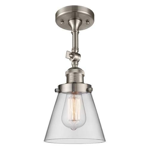 Innovations Lighting Small Cone Brushed Satin Nickel Semi-Flush Mount by Innovations Lighting 201F-SN-G62