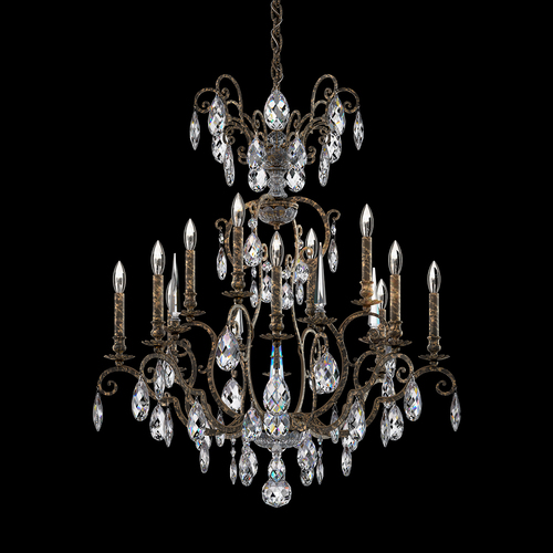 Schonbek Lighting Renaissance Nouveau Heirloom Bronze Crystal Chandelier by Schonbek Lighting RN3872N-76H