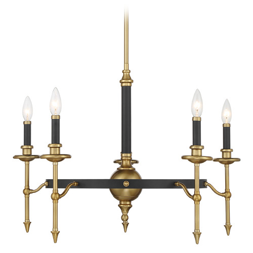 Savoy House Savoy House Lighting Consulate Matte Black and Warm Brass Chandelier 1-9511-5-143