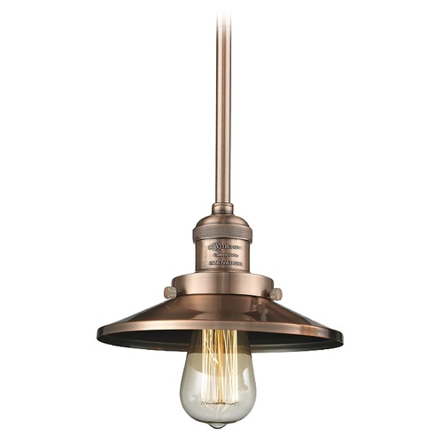 Innovations Lighting Railroad Antique Copper Mini Pendant by Innovations Lighting 201S-AC-M3