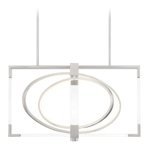 George Kovacs Lighting Double Take 32-Inch LED Linear Pendant in Brushed Nickel by George Kovacs P2267-084-L