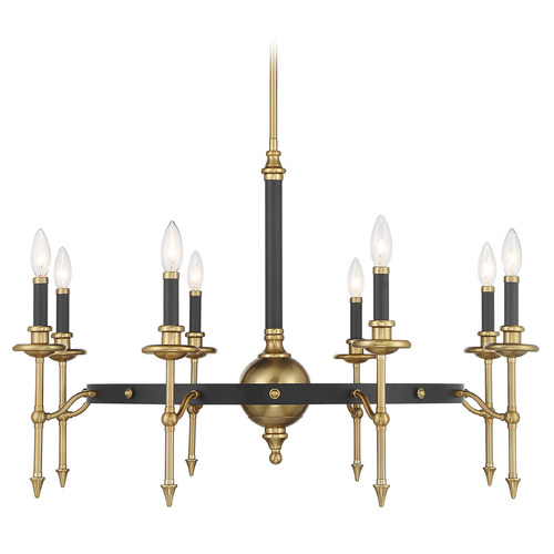 Savoy House Savoy House Lighting Consulate Matte Black and Warm Brass Chandelier 1-9512-8-143