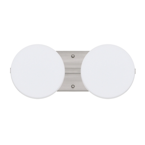Besa Lighting Bathroom Light White Glass Satin Nickel by Besa Lighting 2WS-773807-SN
