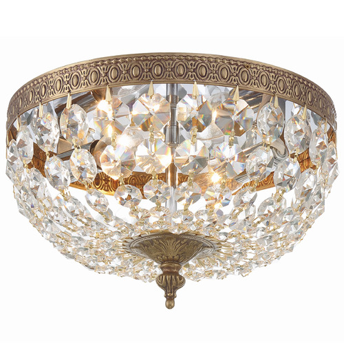 Crystorama Lighting Crystorama Lighting Ceiling Mount Olde Brass Flushmount Light 710-OB-CL-I