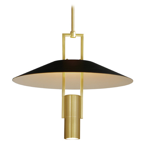 Maxim Lighting Maxim Lighting Tahoe Black & Satin Brass LED Pendant Light with Coolie Shade 10098BKSBR