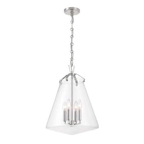 Crystorama Lighting Voss 4-Light Pendant in Polished Nickel by Crystorama Lighting VSS-7015-PN