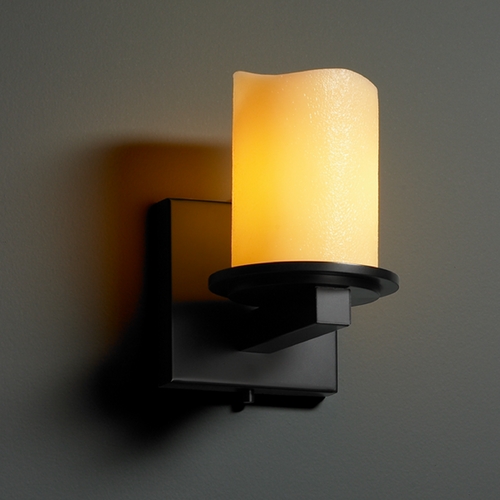 Justice Design Group Candlearia Collection Sconce by Justice Design Group CNDL-8771-14-AMBR-MBLK