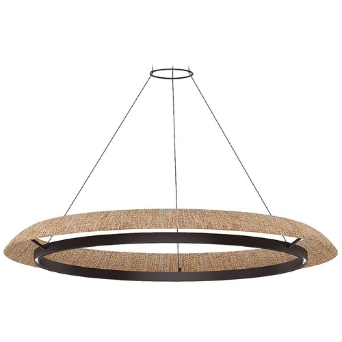 Visual Comfort Modern Collection Visual Comfort Modern Collection Noa Bronze & Natural LED Pendant Light SLCH55727NTBZ