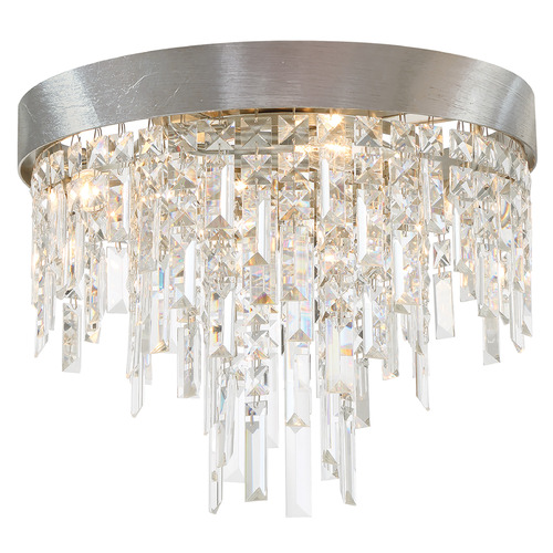 Crystorama Lighting Crystorama Lighting Winfield Antique Silver Flushmount Light WIN-213-SA-CL-MWP