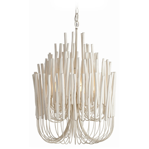 Arteriors Home Lighting Tilda Small Chandelier in Whitewash Wood & White by Arteriors Home 89559