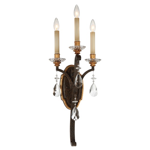 Metropolitan Lighting Chateau Nobles Raven Bronze with Sunburst Gold Sconce by Metropolitan Lighting N6453-652