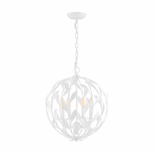 Crystorama Lighting Broche Chandelier in Matte White by Crystorama Lighting 504-MT