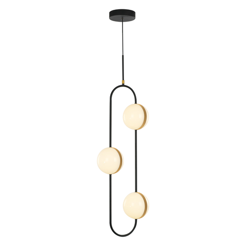 Alora Lighting Alora Lighting Tagliato Matte Black & Brushed Gold LED Pendant Light with Globe Shade PD302003MBBG
