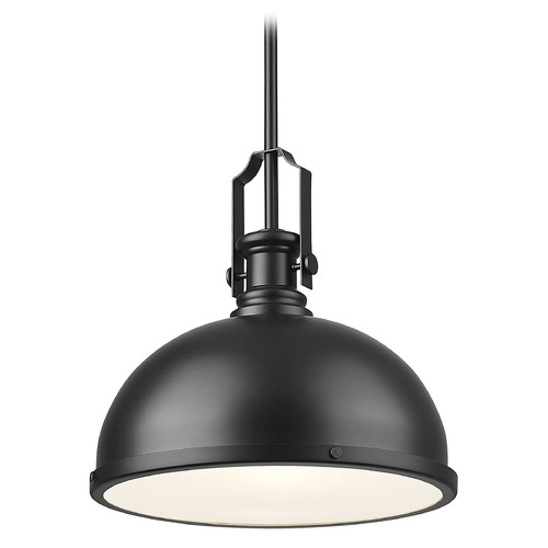Z-Lite Z-Lite Melange Matte Black Pendant Light with Bowl / Dome Shade 725P12-MB
