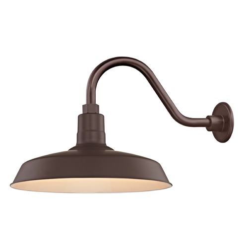Recesso Lighting by Dolan Designs 16-Inch Gooseneck Outdoor Barn Light in Bronze by Recesso Lighting BL-ARMC-BZ/SH16-BZ