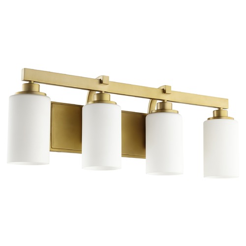 Quorum Lighting Lancaster Aged Brass Bathroom Light by Quorum Lighting 5207-4-80