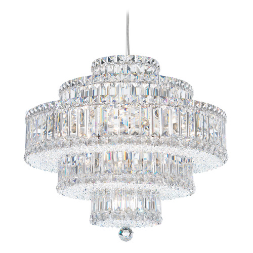 Schonbek Lighting Schonbek Worldwide Lighting Plaza Polished Stainless Steel Pendant Light with Drum Shade 6673O