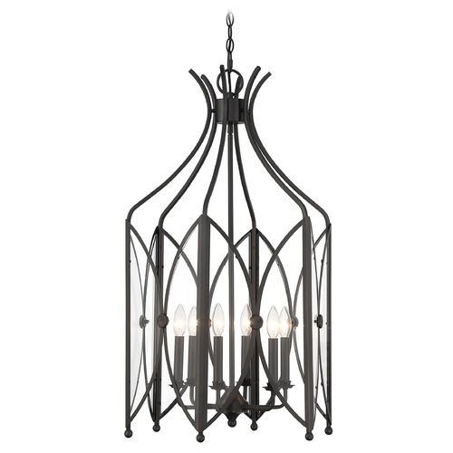 Savoy House Savoy House Lighting Enclave Black Tourmaline Pendant Light with Curved Panel Shade 3-6802-6-188