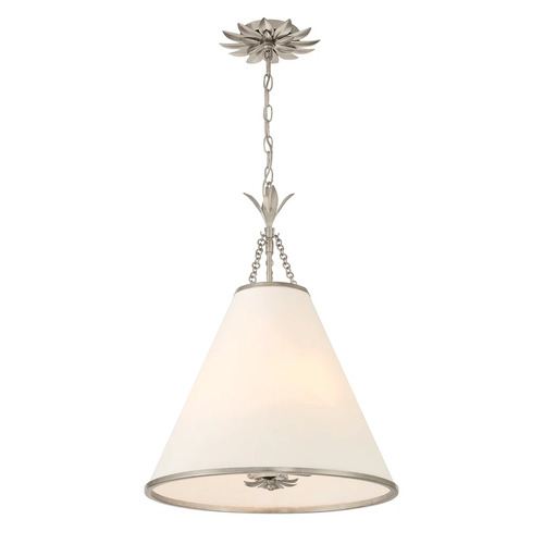 Crystorama Lighting Broche 4-Light Pendant in Antique Silver by Crystorama Lighting 564-SA