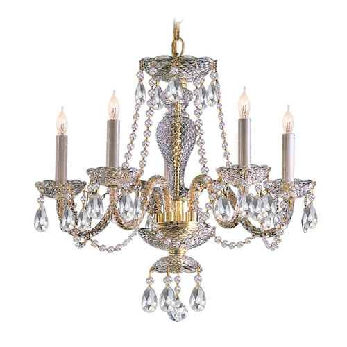 Crystorama Lighting Crystal Mini-Chandelier in Polished Brass Finish 5085-PB-CL-MWP