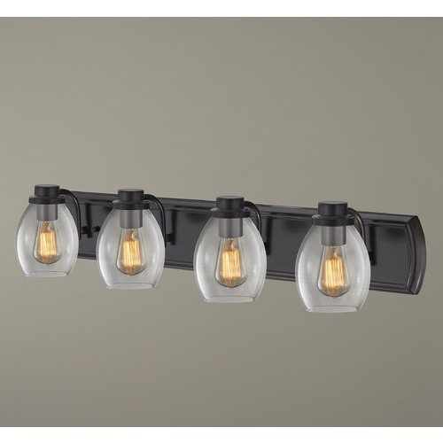 Design Classics Lighting Transitional 4-Light Bath Wall Light with Clear Glass in Bronze 1204-36 GL1034-CLR