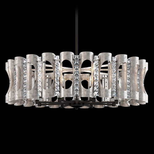 Schonbek Lighting Schonbek Worldwide Lighting Twilight Antique Silver Pendant Light with Drum Shade MR1008N-48O