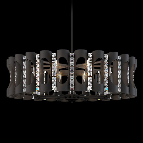 Schonbek Lighting Schonbek Worldwide Lighting Twilight Black Pendant Light with Drum Shade MR1008N-BK1O