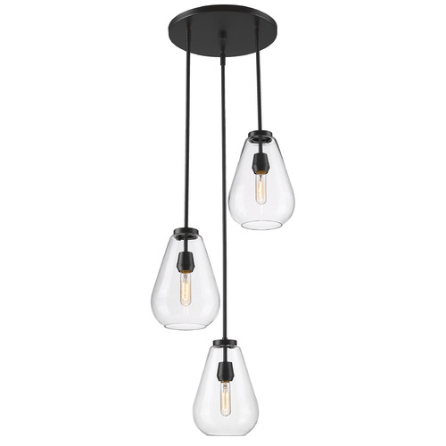 Z-Lite Z-Lite Ayra Matte Black Multi-Light Pendant with Bell Shade 488P8-3R-MB