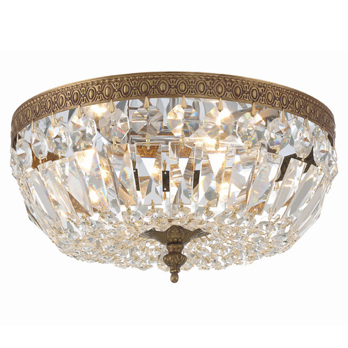 Crystorama Lighting Crystorama Lighting Ceiling Mount Olde Brass Flushmount Light 712-OB-CL-SAQ