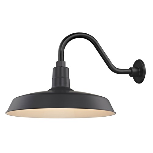 Recesso Lighting by Dolan Designs Recesso Lighting 18-Inch Gooseneck Barn Light in Black BL-ARMC-BLK/SH18-BLK