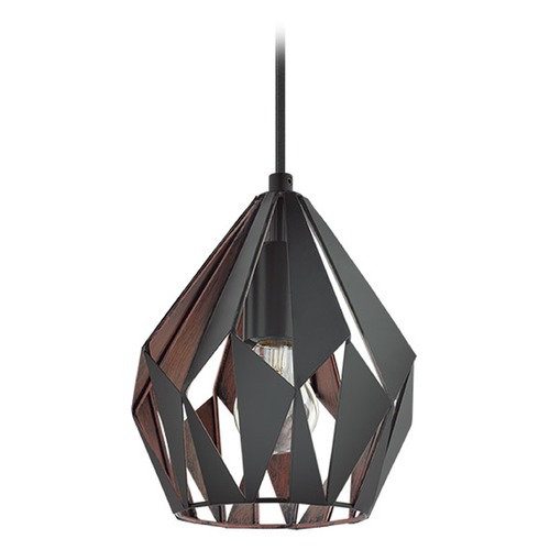 Eglo Lighting Carlton 3 Matte Black & Copper Mini Pendant by Eglo Lighting 202034A