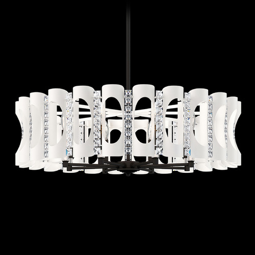 Schonbek Lighting Schonbek Worldwide Lighting Twilight White Pendant Light with Drum Shade MR1008N-WH1O