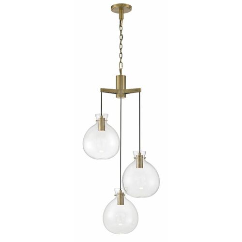 Norwell Lighting Selina 3-Light LED Chandelier in Antique Brass 4743-AN-CL