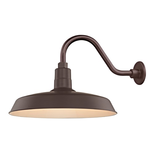 Recesso Lighting by Dolan Designs Bronze Gooseneck Barn Light with 18-Inch Shade BL-ARMC-BZ/SH18-BZ
