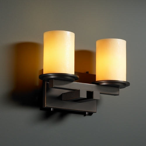 Justice Design Group Candlearia Collection Bathroom Light by Justice Design Group CNDL-8772-10-AMBR-DBRZ