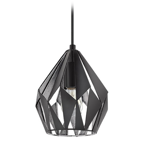 Eglo Lighting Carlton 3 Matte Black & Silver Mini Pendant by Eglo Lighting 202035A