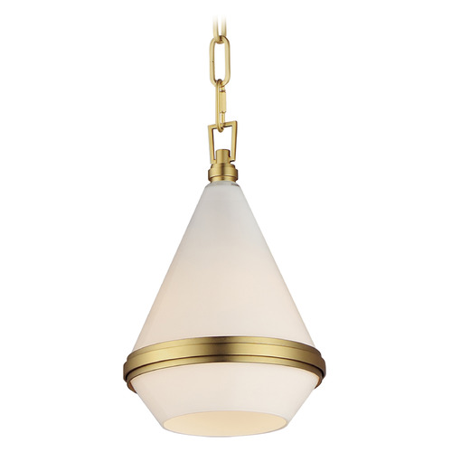 Maxim Lighting Maxim Lighting Giza Satin Brass Mini-Pendant Light with Conical Shade 10372WTSBR